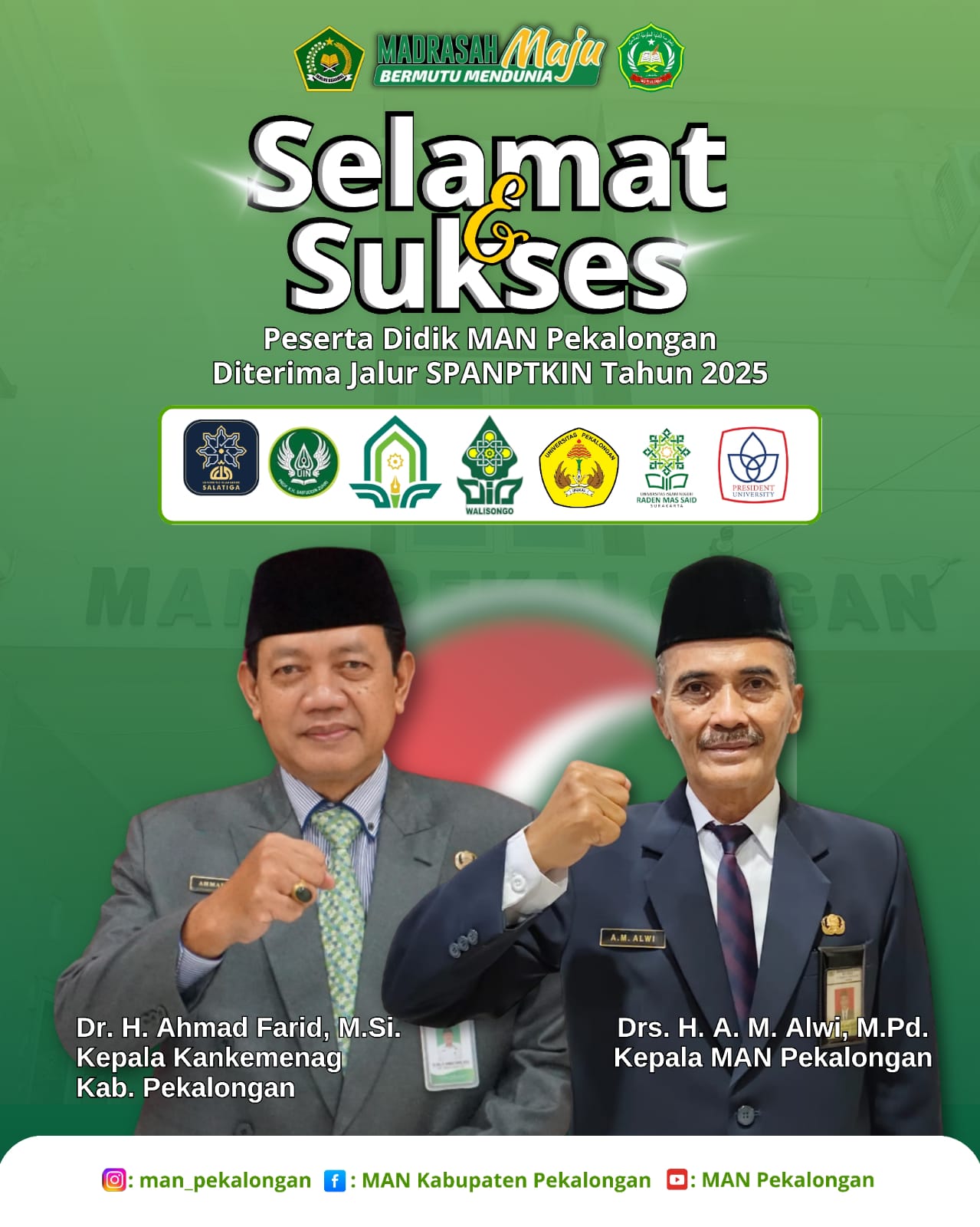 77 siswa MAN Pekalongan Lolos jalur SPAN PTKIN 2025