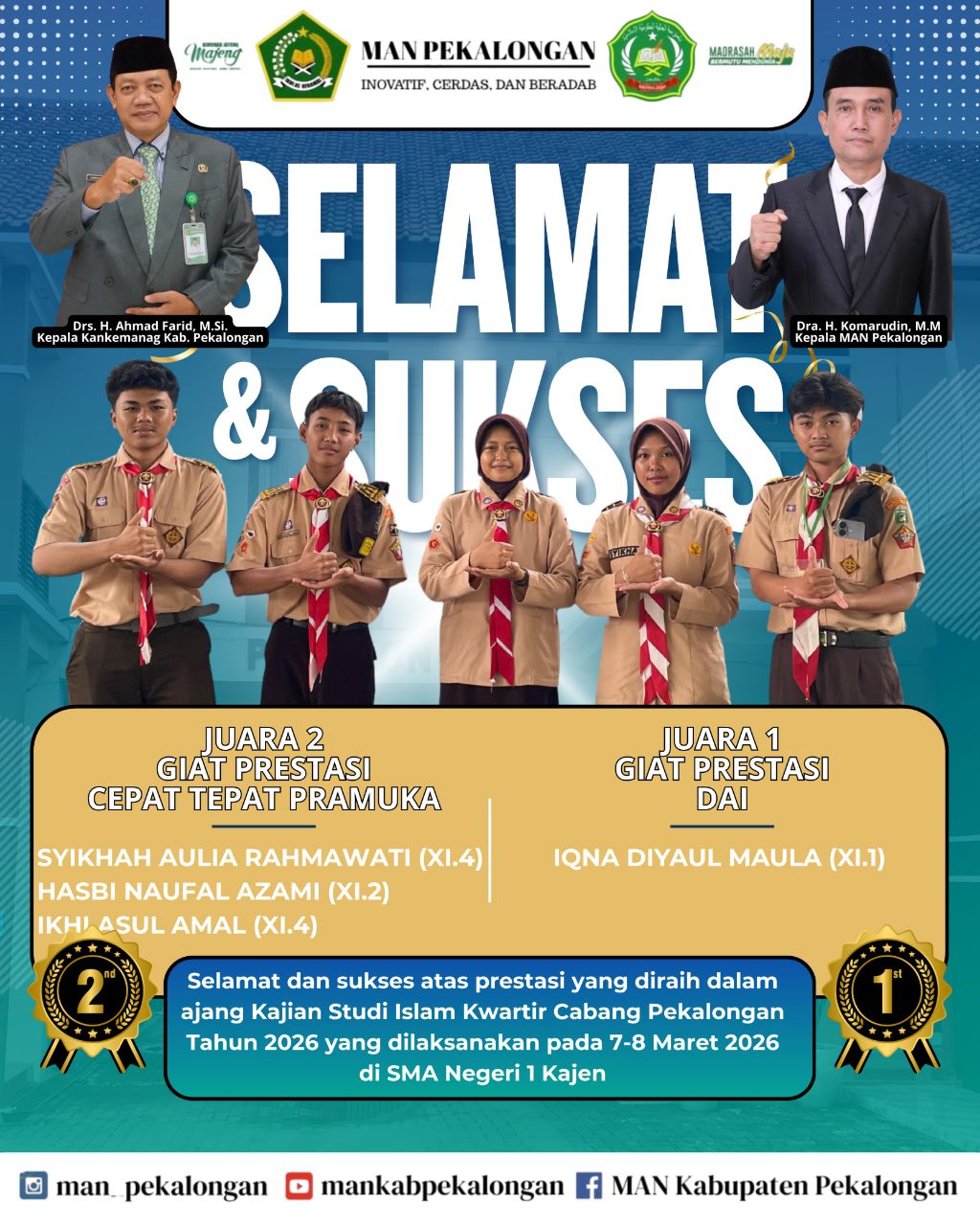 Sang Juara Ajang Kajian studi Islam Kwarcab Pekalongan